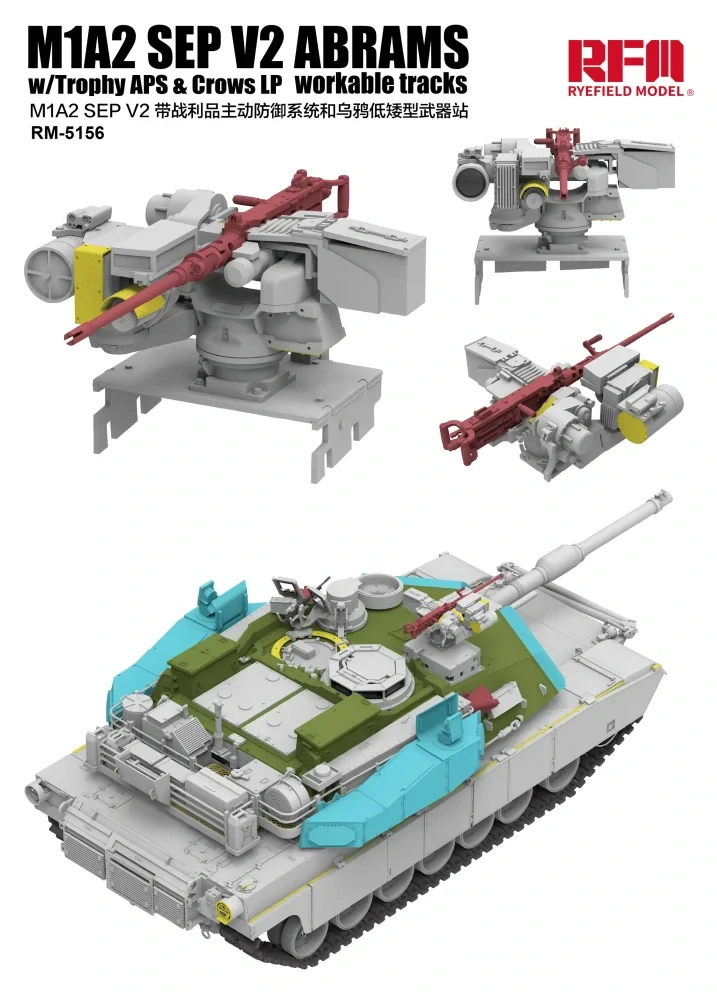 RFM M1A2 SEP V2 ABRAMS w/Trophy APS & Crows LP / workable tracks 1/35