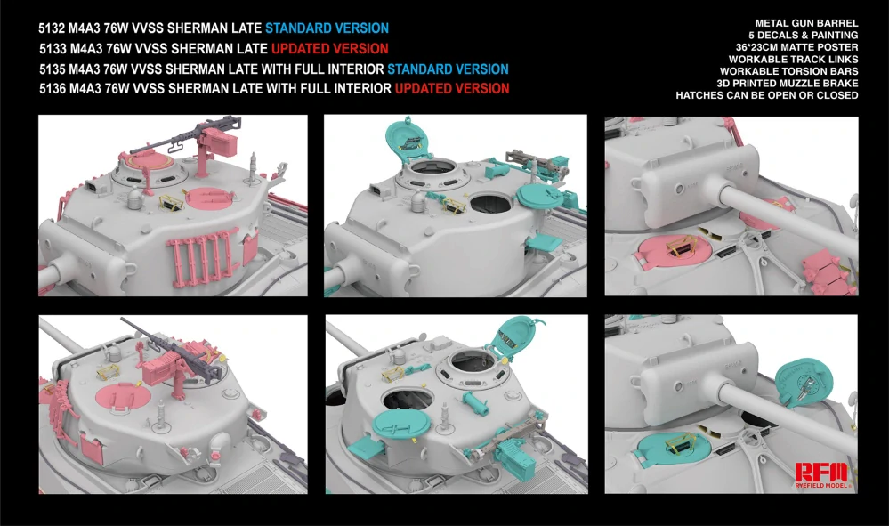 RFM M4A3 76W VVSS Sherman late UPGRADE VERSION 1/35