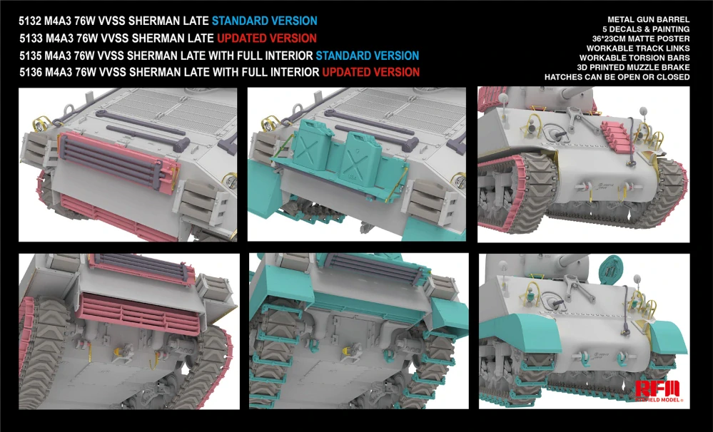 RFM M4A3 76W VVSS Sherman late UPGRADE VERSION 1/35