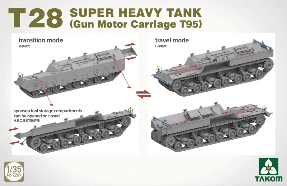 Takom T28 Super Heavy Tank (Gun Motor Carriage T95) 1/35