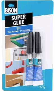 Bison Super Glue Gel - 2ks x 2g / 2x Gelové vteřinové lepidlo