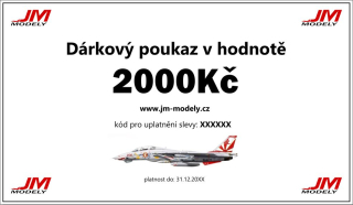 Dárkový poukaz na nákup na JM Modely v hodnotě 2000Kč