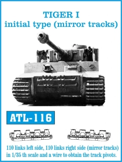 Friul Model TIGER I initial type (mirror tracks) - Kovové pohyblivé pásy 1/35