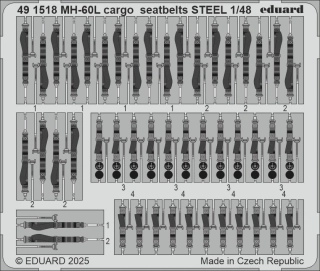 Eduard MH-60L cargo seatbelts STEEL (ICM) - detail set 1/48