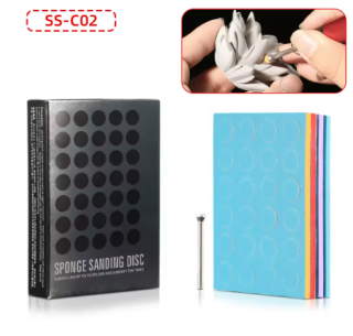 DSPIAE SS-C02 Self Adhesive Sponge Sanding Disc Set 10mm / Set hřídelky a náhradních brusných houbiček (dřík 3mm)