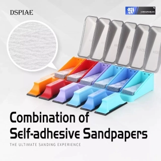 DSPIAE XSP-S01 Composite Adhesive Sandpaper Set (120 pcs + 12 pcs) / Sada samolepících brusných papírů a madel