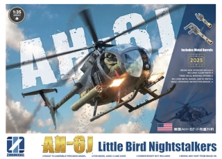 Zimi Model AH-6J Little Bird Nightstalkers w/Metal Barrels 1/35