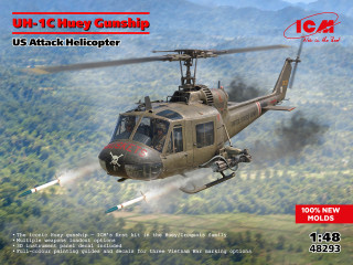 ICM UH-1C Huey Gunship, US Attack Helicopter (100% new moulds) 1/48 (Předobjednávka listopad/prosinec)